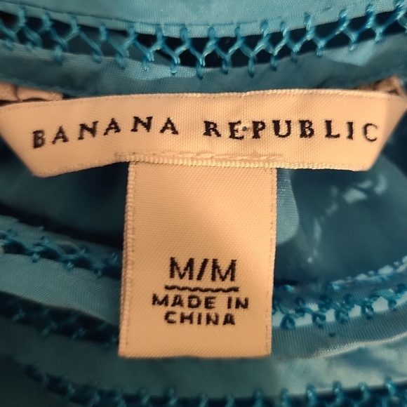 Banana Republic Blue Silk Sleeveless Blouse M - Picture 6 of 6